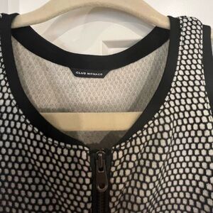 Club Monaco Black and Cream Midi Dress